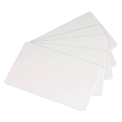 ID Zone Premium White Blank Plastic CR80 30 Mil PVC Cards for ID Badge Printers (100 Pack)