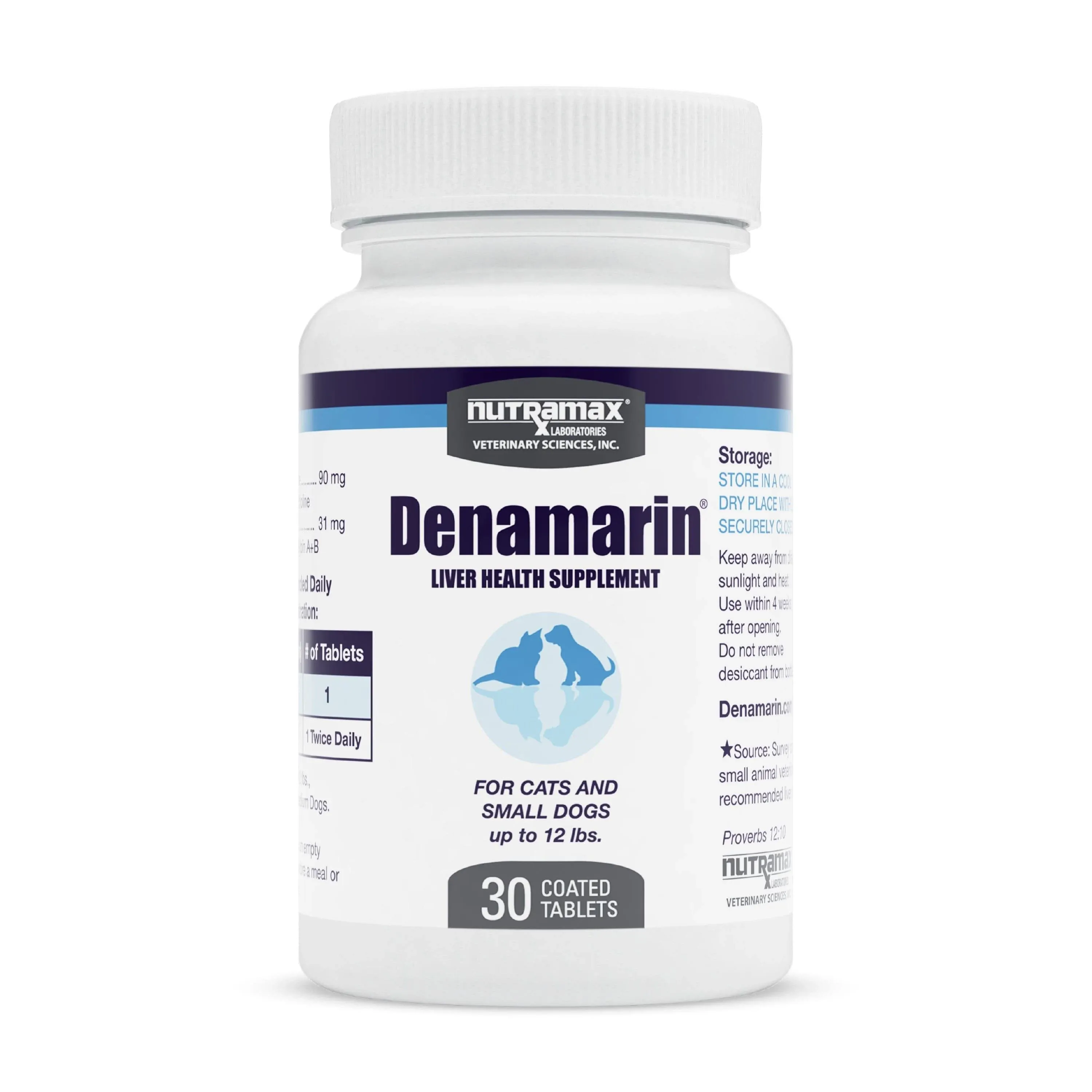 Nutramax Denamarin Liver Health Supplement for Small Dogs and Cats 30ct Tablets