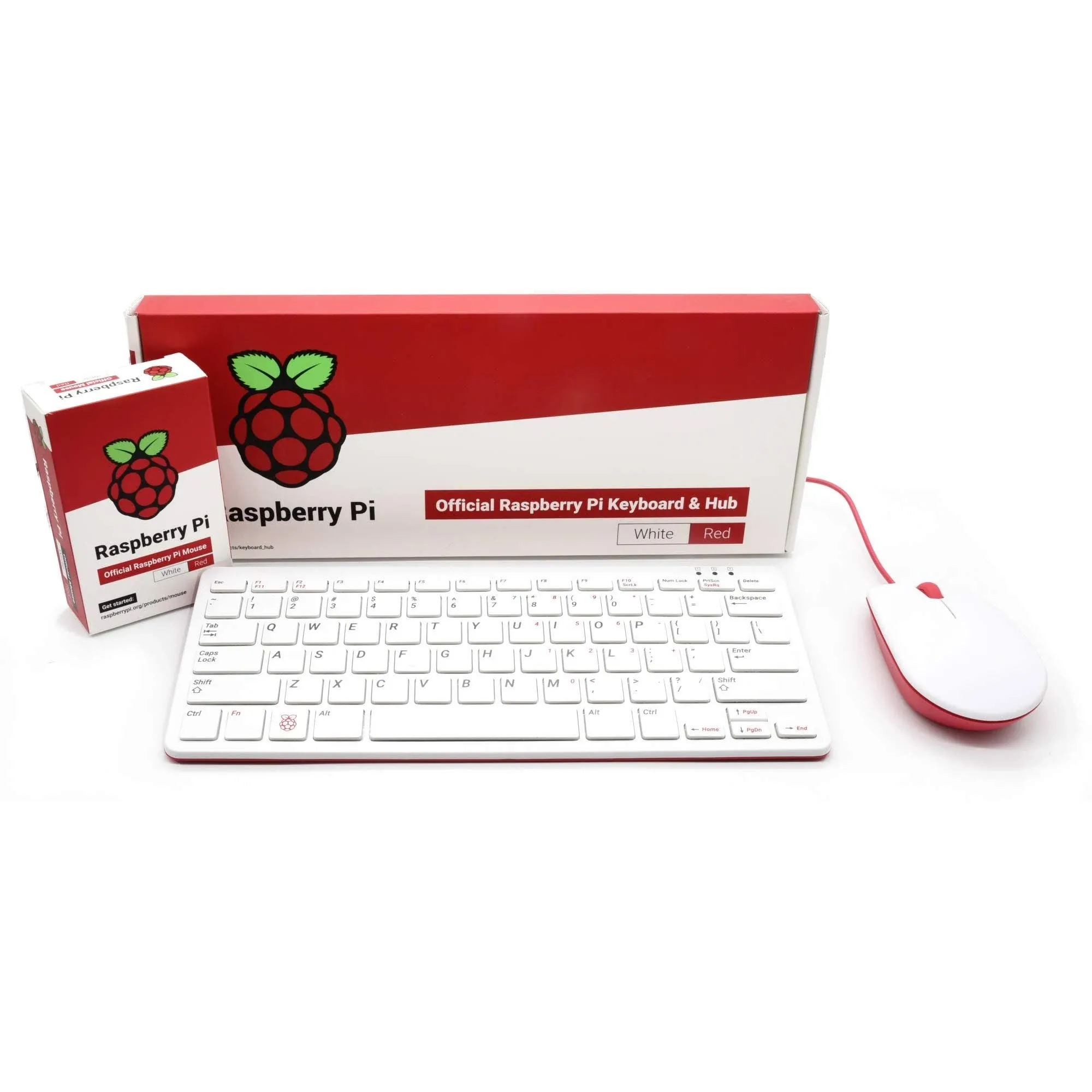 PepperTech Digital Official Raspberry Pi Keyboard &amp; Mouse Value Pack (U.S. Red)