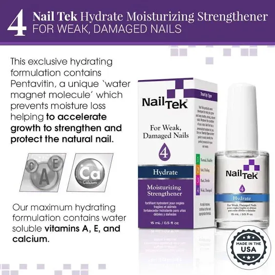 Nail Tek - Hydrate 4 - Moisturizing Strengthener 0.5 oz