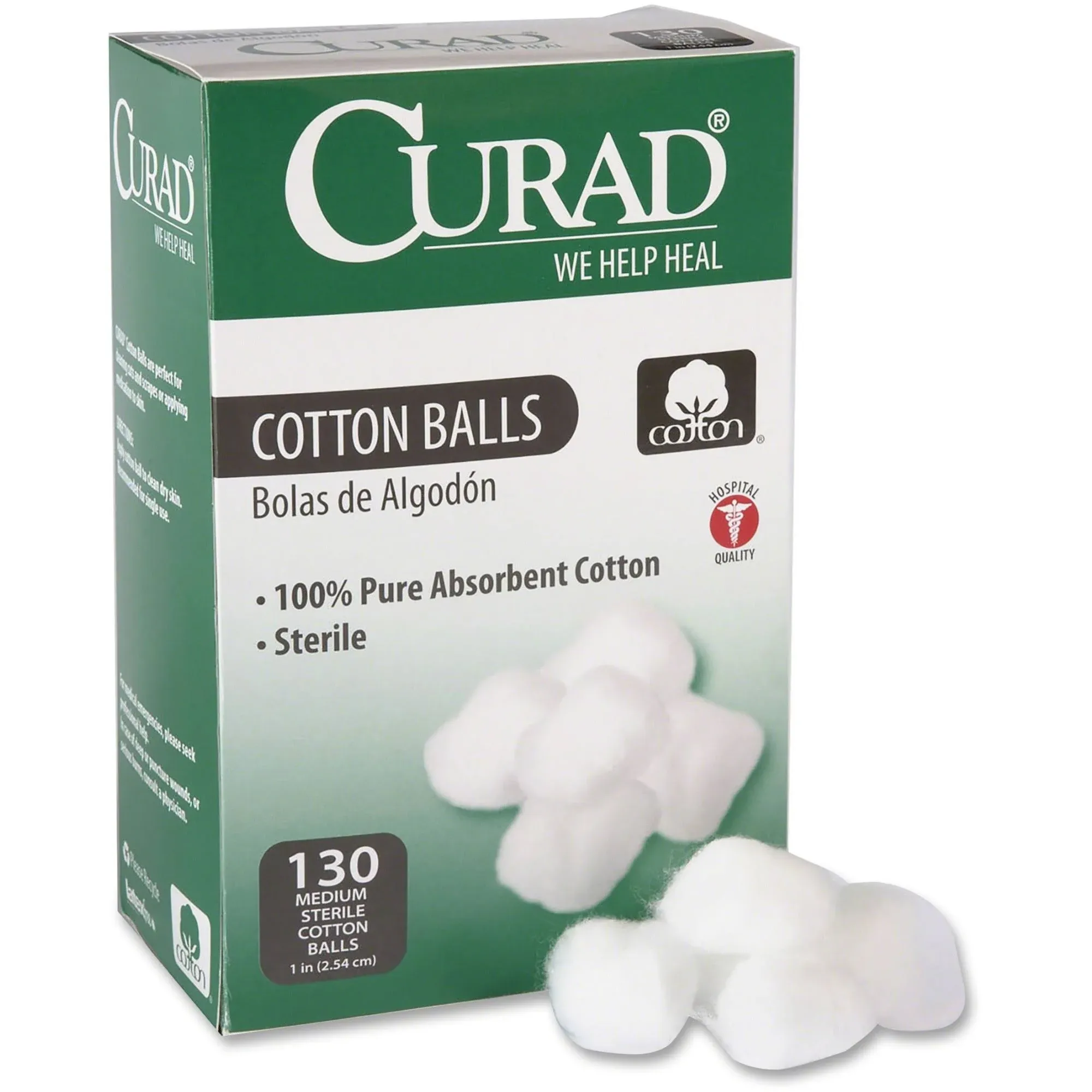 Curad Sterile Cotton Balls, 130 Ea