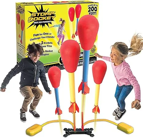 The Original Stomp Rocket® Dueling Rockets, 4 Rockets and Rocket Launcher - for Ages 5 Years and up