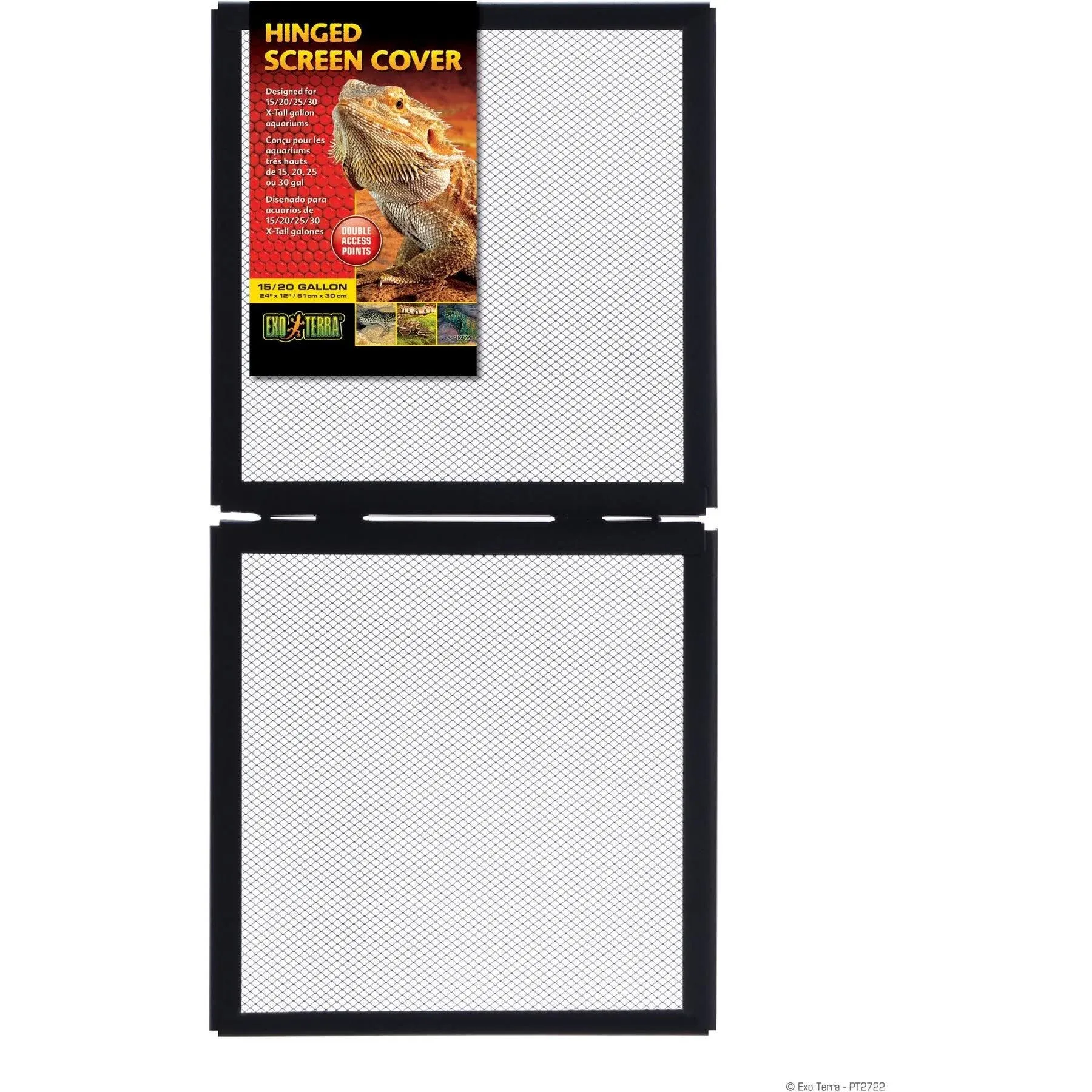 Exo Terra Screen Cover Hinged Door 15-20 Gal 12X24 Pt2722 015561227223