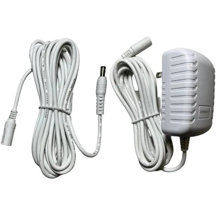 10ft Smavco 18V AC/DC Adapter + 11ft Extra Long Cable male to Female Connector ...