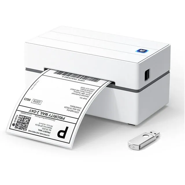 MUNBYN Shipping Label Printer P130, 4x6 USB Thermal Label Printer, Desktop Barcode Label Printer for Shipping Packages Home Small Business, Easy Setup Compatible with Mac, Windows, UPS, USPS, USB Only