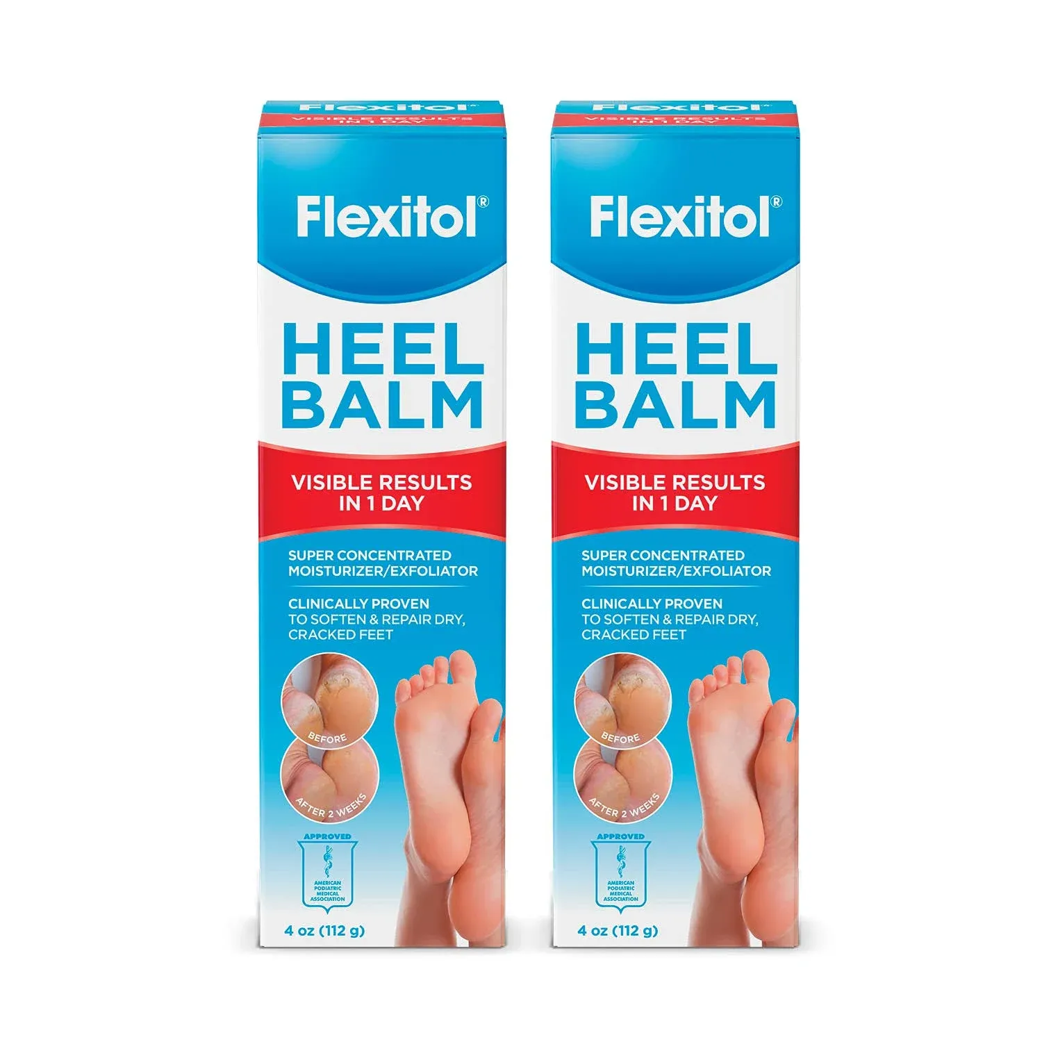 Flexitol Heel Balm, Rich Moisturizing & Exfoliating Foot Cream, 4 oz Tube (Pack of 2)