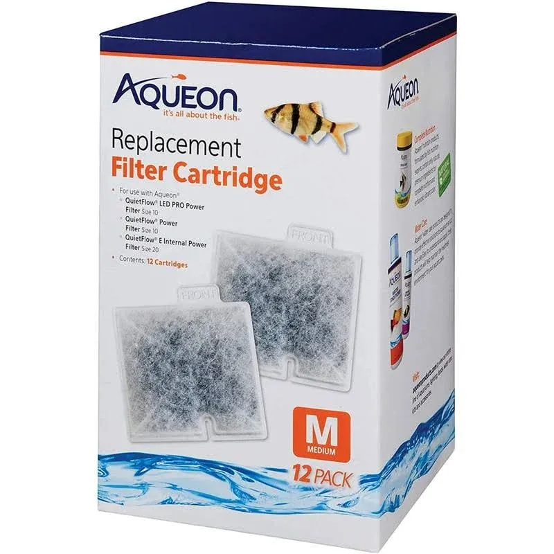 Aqueon Replacement Filter Cartridges Medium - 12 Pack