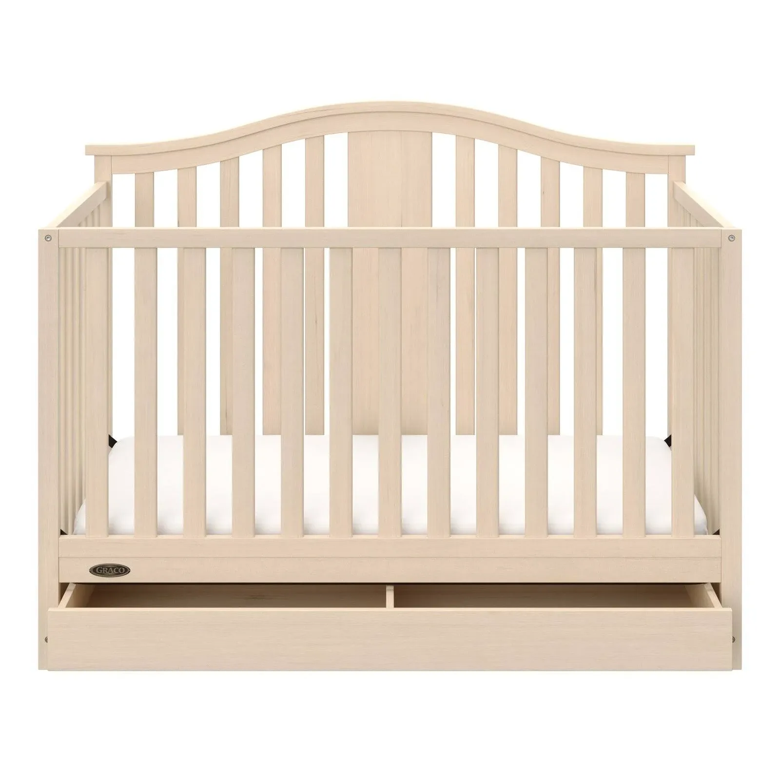 Graco Solano 4 in 1 Convertible Crib with Drawer - Whitewash