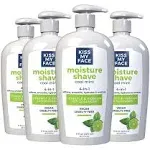 Kiss My Face Moisture Shave Cream, Cool Mint Shaving Cream For Men And Women, 11 Oz Pump Bottle, Cool Mint, 4 Pack