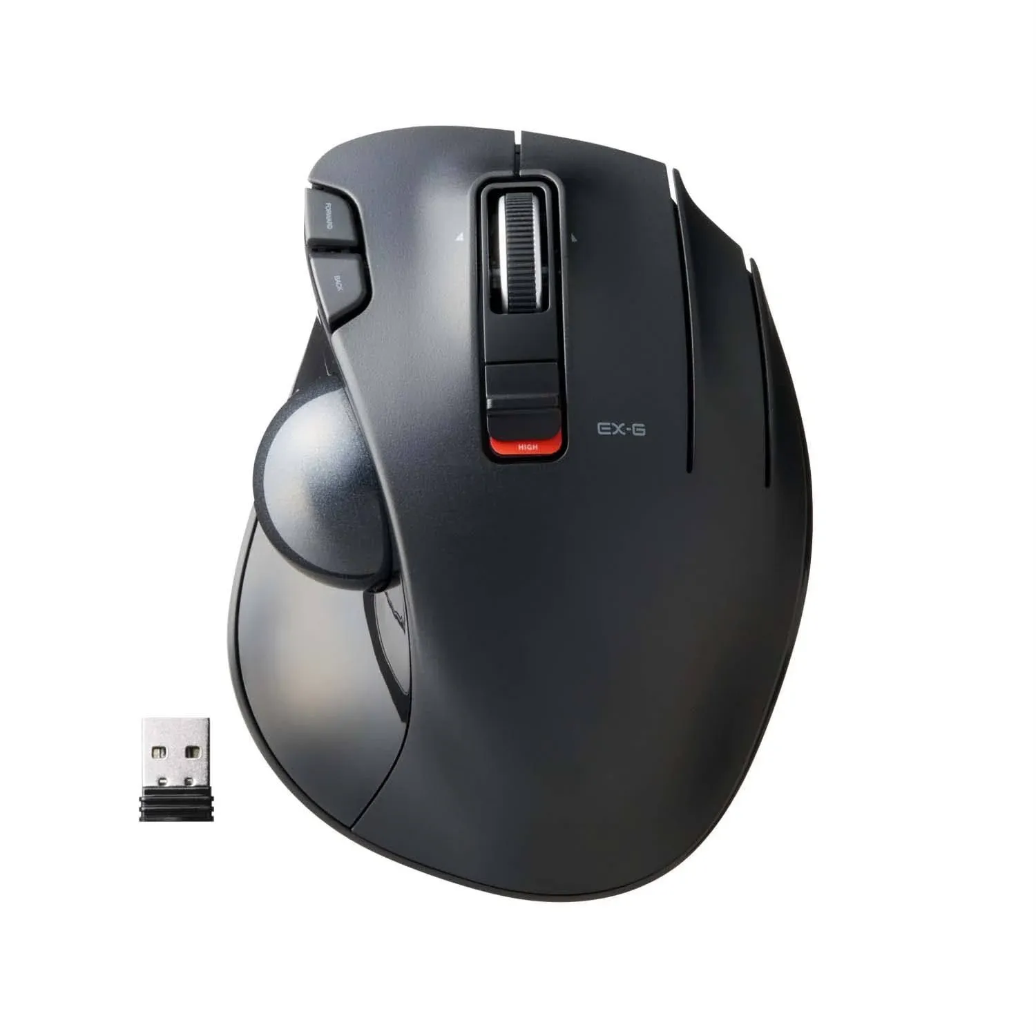 ELECOM M-XT3DRBK Wireless Trackball Mouse, 6-Button with Smooth Tracking Function, Video Gaming Sensor