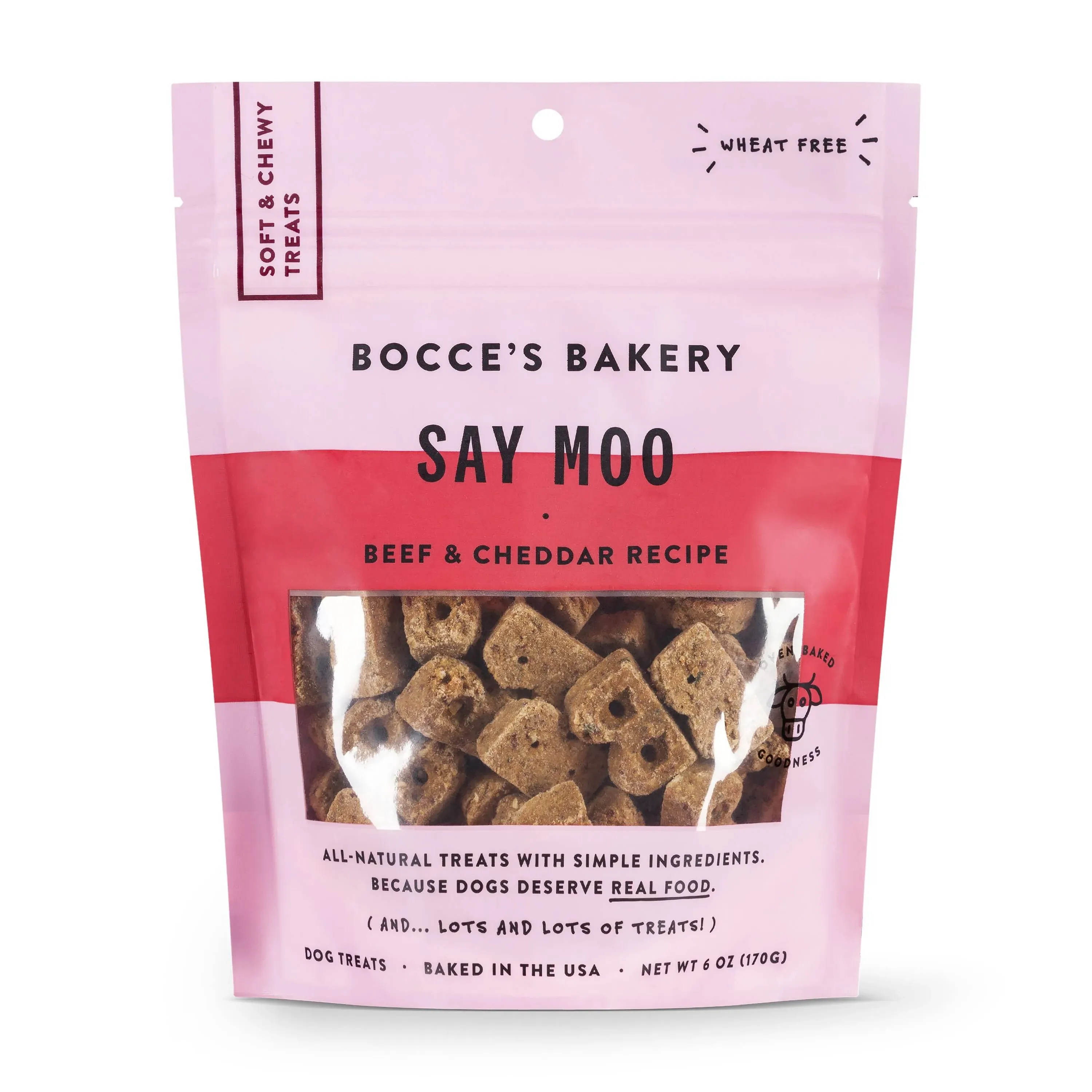 Bocces Bakery Dog Soft and Chewy Say Moooo 6Oz