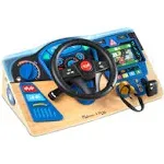 Melissa & Doug Vroom & Zoom Interactive Wooden Dashboard Steering Wheel Pretend Play Driving Toy