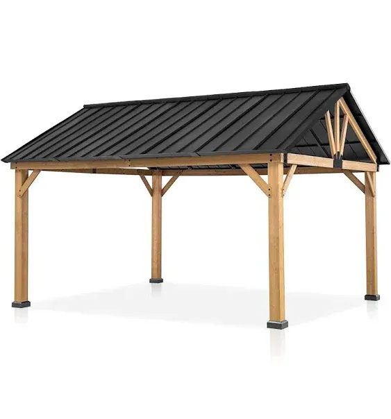 JOYSIDE Cedar Wood Gazebo 13 x 11 ft. Wood Patio Gazebo Cedar Wood Framed Gazebo ...