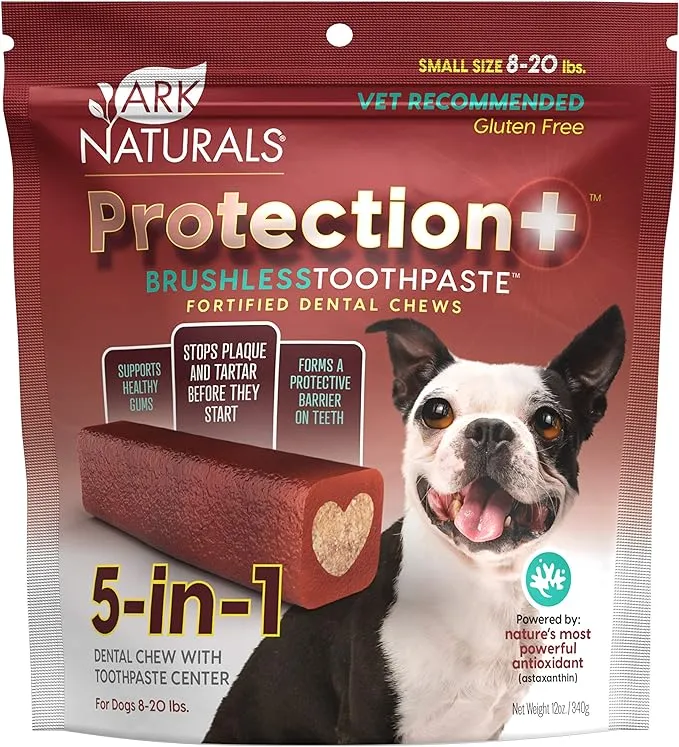 Ark Naturals Protection+ Brushless Toothpaste Dog Dental Chews - Small