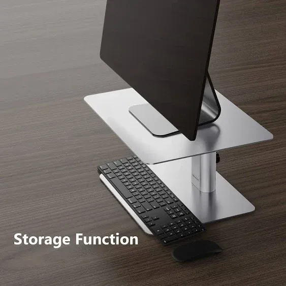 Nillkin Monitor Stand Riser Adjustable Height - Computer Monitor Stand for Desk, Ergonomic Aluminum Computer Desk Holder for iMac,MacBook, Dell, HP and Other Screen Displays, Silver