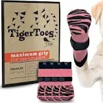 Dok TigerToes Anti-Slip Senior Dog Socks, Pink, Large