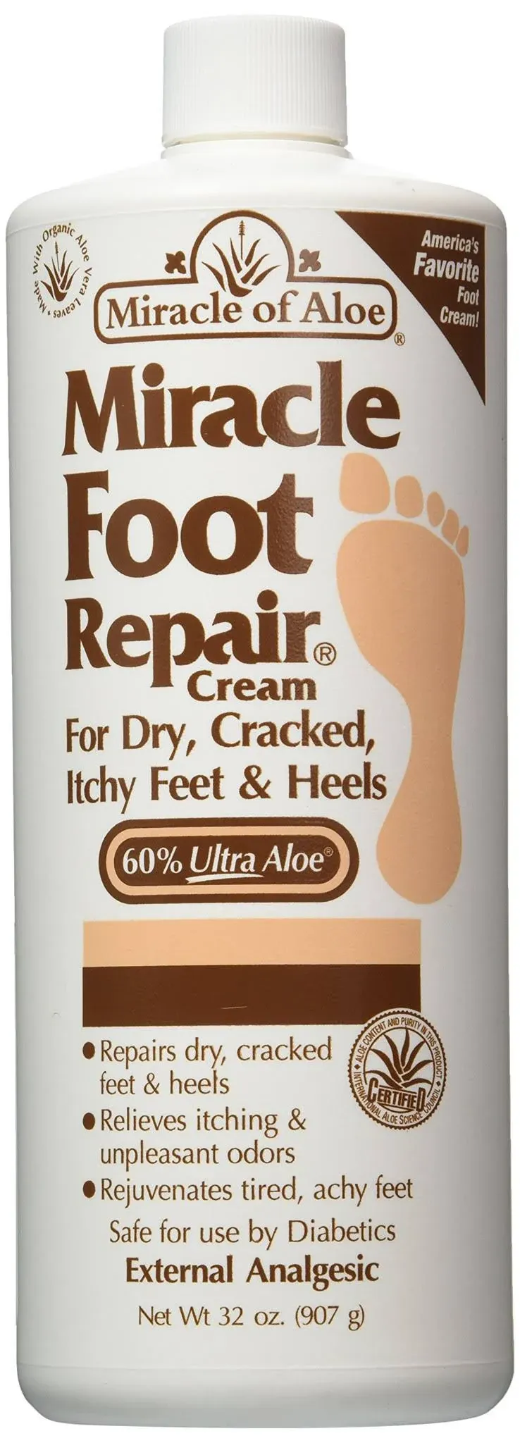 Miracle Foot Repair Cream | 32 Ounce Bottle | Fast Relief for Dry Cracked Feet