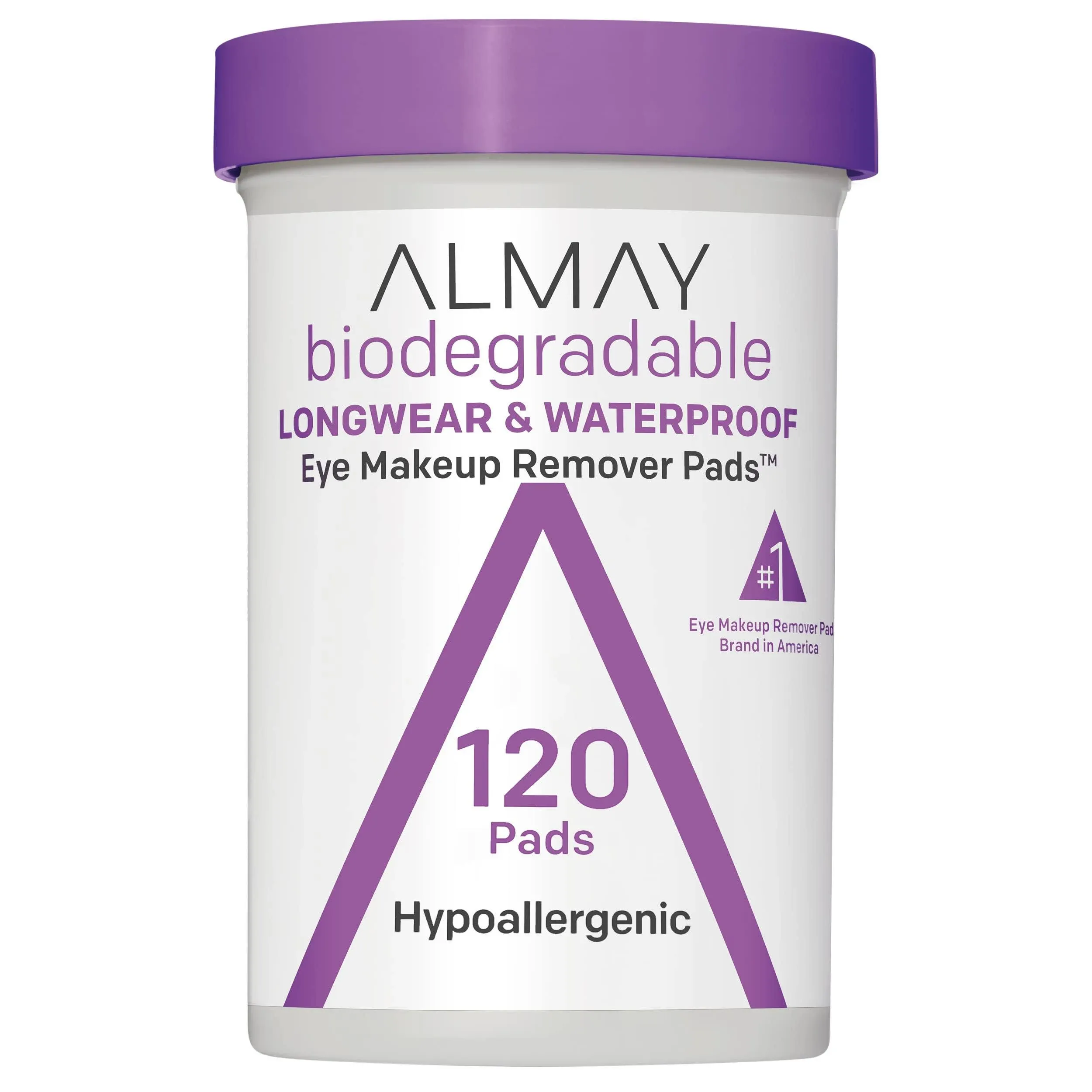 Almay Biodegradable Eye Makeup Remover Pads, Longwear & Waterproof - 80 pads