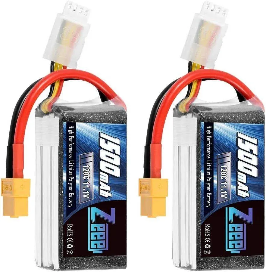 Zeee 3S Lipo Battery 1500mAh 11.1V 120C RC with XT60 Plug for FPV... 