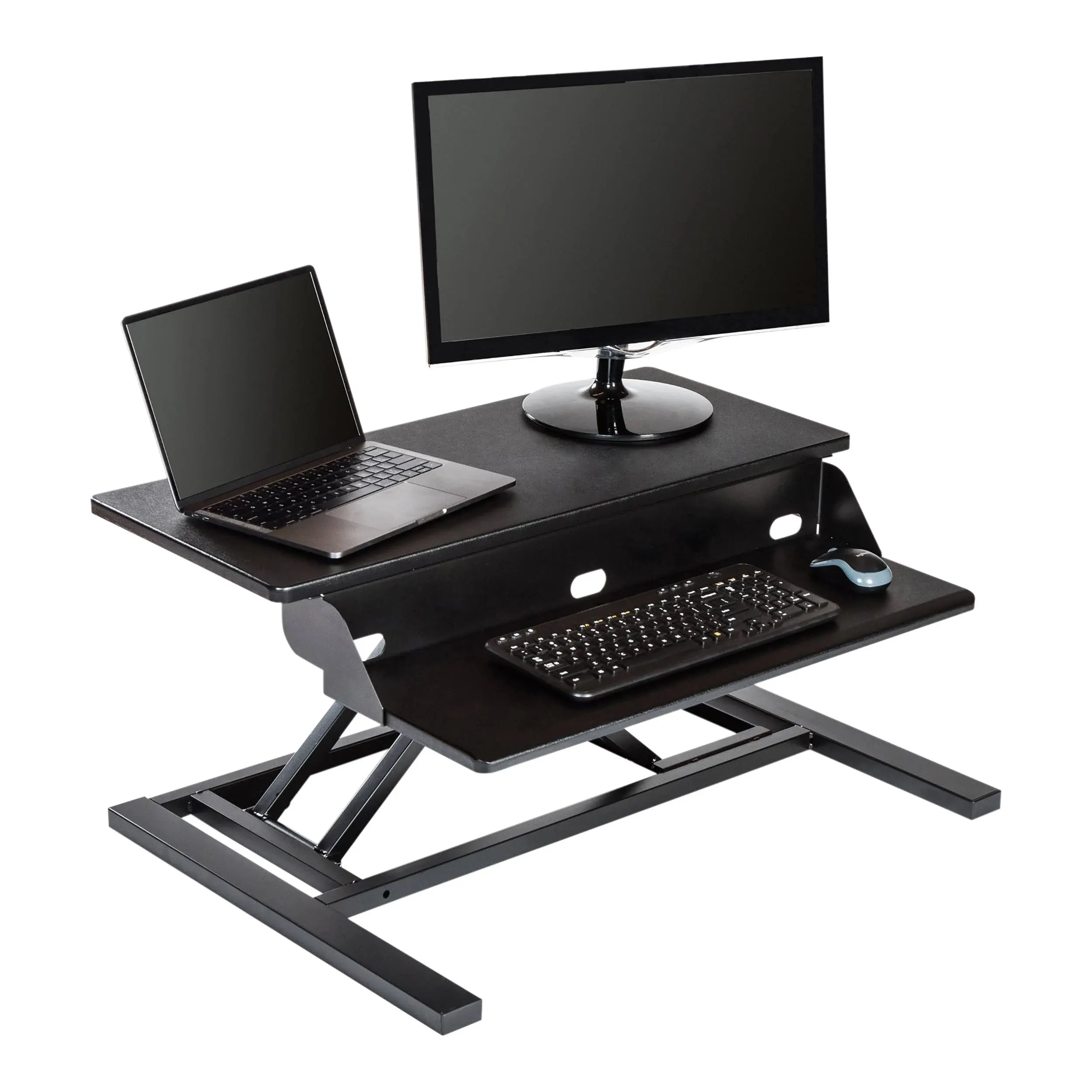 Stand Up Desk Store AirRise Pro Two Tier Standing Converter Black 