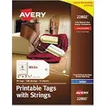 Avery Printable Tags with Strings, 2" x 3-1/2", 96 Tags (22802)