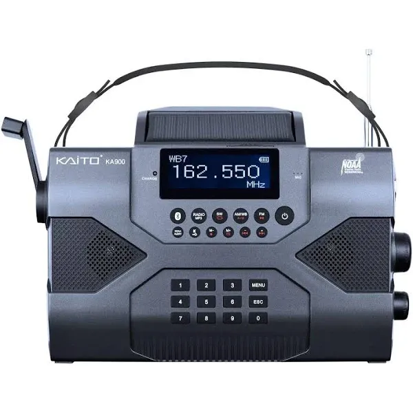 Kaito KA900 Digital Solar Dynamo Crank AM/FM/SW &amp; NOAA Weather Radio 