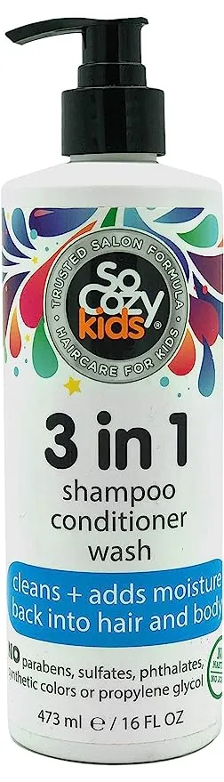 SoCozy Kids' 3-in-1 Shampoo + Conditioner + Body Wash