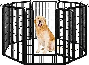 Yaheetech Dog Playpen Outdoor, 8 Panel Fence 40" Indoor Pen for Large/Medium/Small Dogs Animals Heavy Duty Pet Exercise Pen for Puppy/Rabbit Portable Playpen for RV Camping Garden Yard