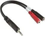 Hosa YMM-261 Stereo Breakout Cable, 3.5 mm TRS to Dual 3.5 mm