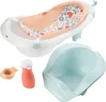 Fisher-Price 4-in-1 Sling 'N Seat, Baby Bath Tub for Newborn to Toddler, Summer Blossoms