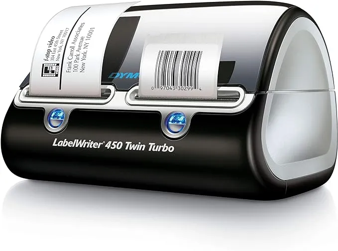 DYMO Label Writer 450 Twin Turbo Label Printer, 71 Labels Per Minute, Black/Silver