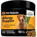 PetHonesty Allergy Support Max-Strength Chicken Flavored Soft Chews Allergy Supplement for Dogs, 90 Count