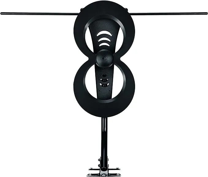 Antennas Direct ClearStream 2MAX Indoor Outdoor TV Antenna, UHF VHF, Multi-Directional, 60+ Mile Range, 4K 8K UHD NEXTGEN TV – w/ 20-inch Mast (Black)