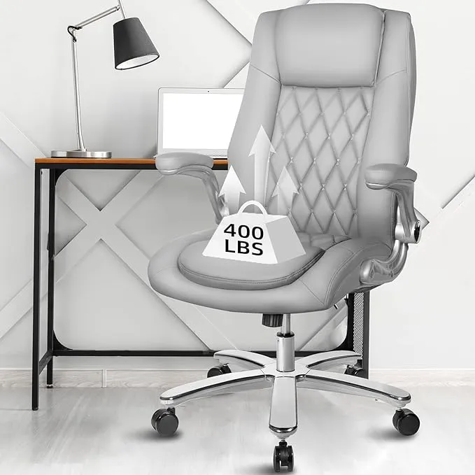 GYI O205 Executive Office Chair Grey, Big and Tall Office Chair Heavy Duty 400Lb