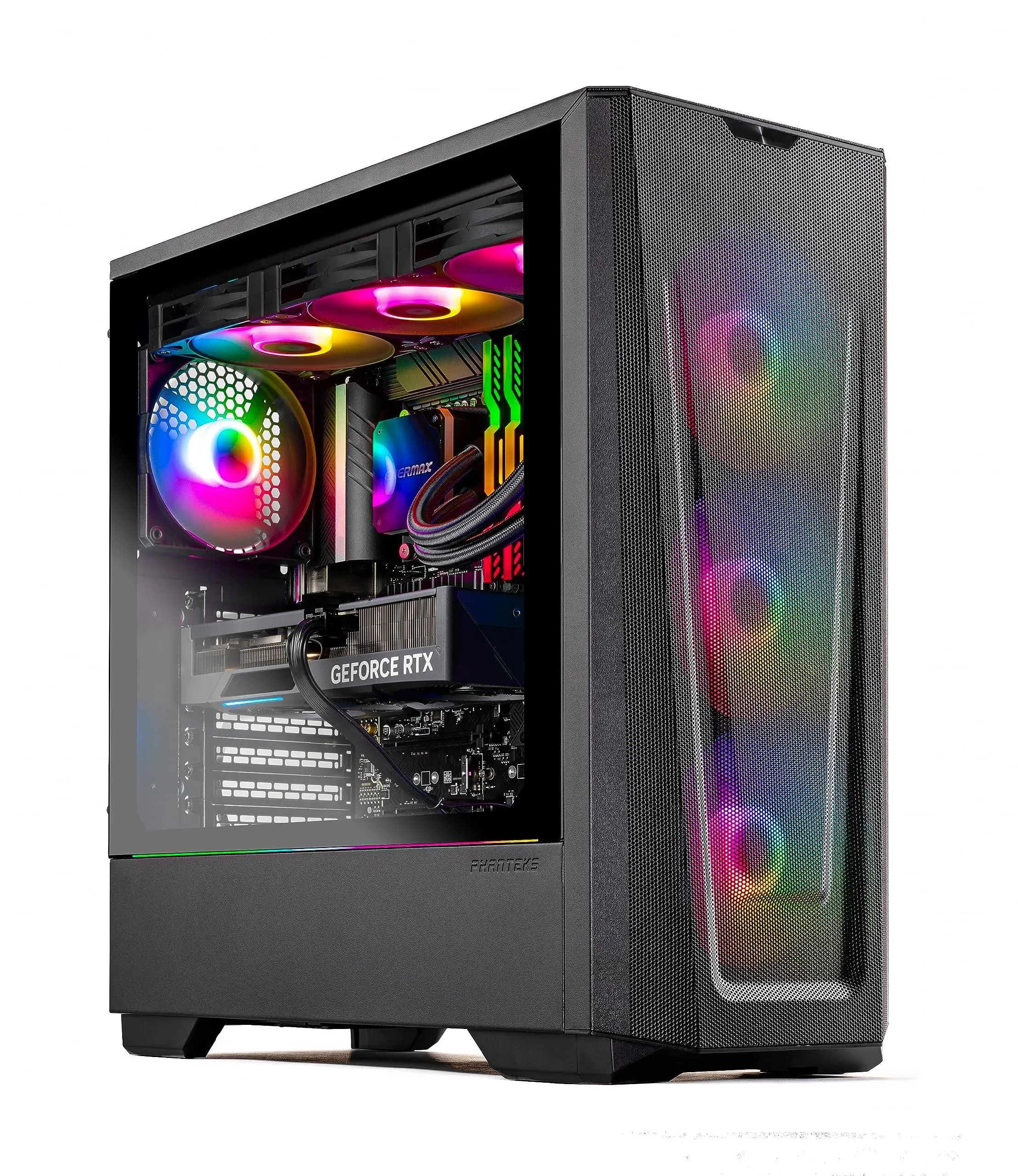 Skytech Gaming Eclipse Lite Gaming PC Desktop AMD Ryzen 7 7800X3D 4.2 GHz NVIDIA RTX 4070 Ti 1TB NVME Gen4 SSD 32GB DDR5 RAM RGB 850W Gold PSU 360mm AIO 11AC Wi-Fi Windows 11 Home 64-bit Black