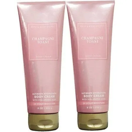 Bath and Body Works 2 Pack Champagne Toast Ultra Shea Body Cream 8 oz.