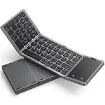 seenda Foldable Bluetooth Keyboard for Travel, Tri-Folding Wireless Dark Grey 