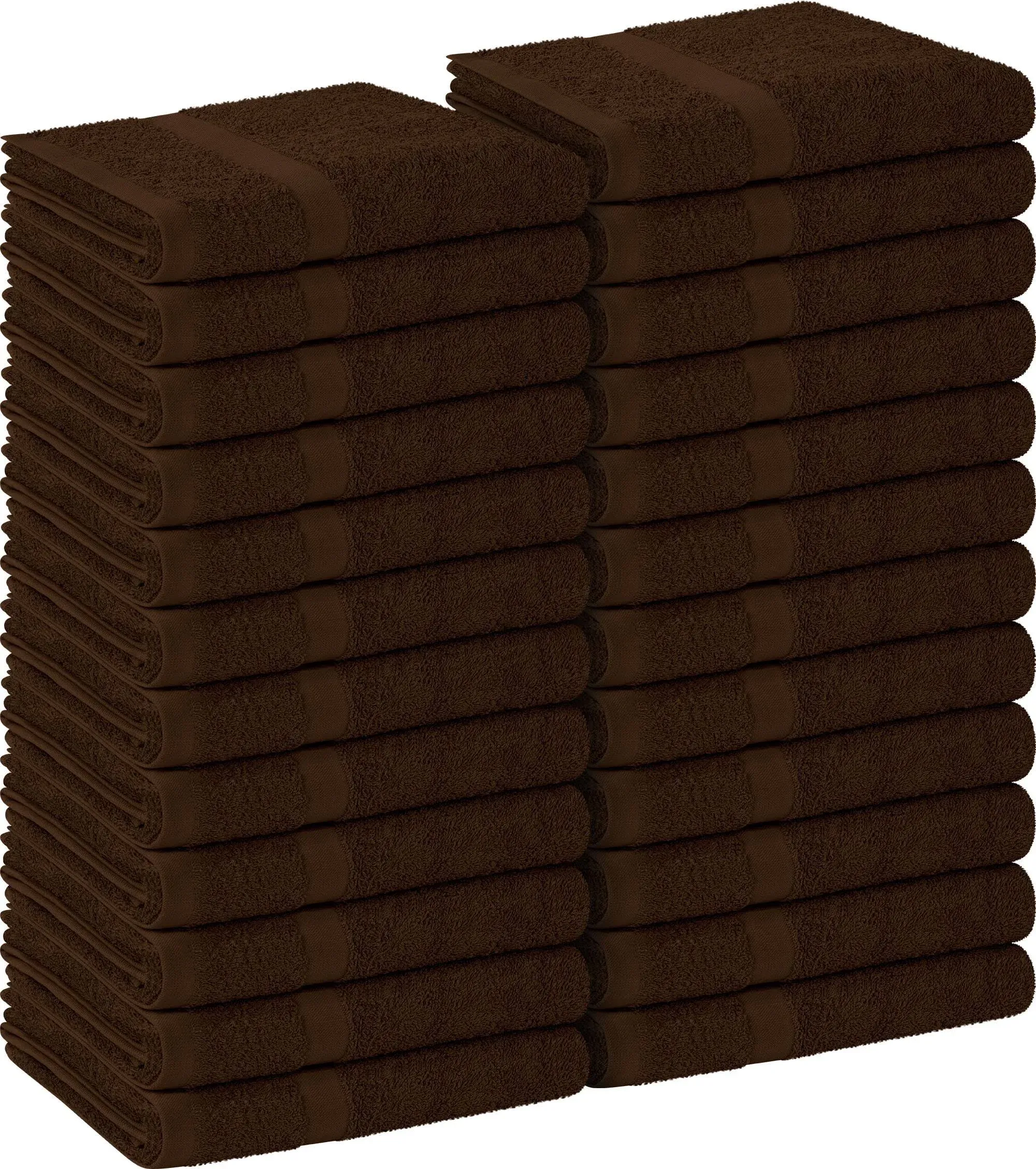 Utopia Towels Dark Brown Salon Towels, Pack of 24 (Not Bleach Proof, 16 x 27 inches) Highly Absorbent Towels for Hand, Gym, Beauty, Hair, Spa, and