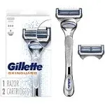 Gillette Skinguard Men's Razor Handle and 2 Blade Refills