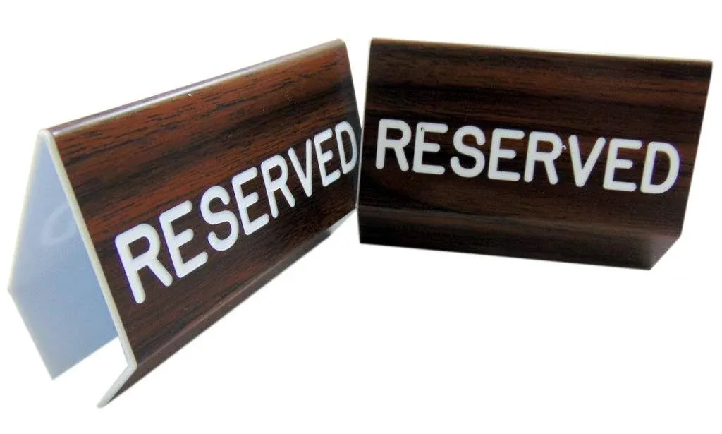 Westmon Works Reserved Sign for Church Pews with Two Sided Script and Easy Clamp ...