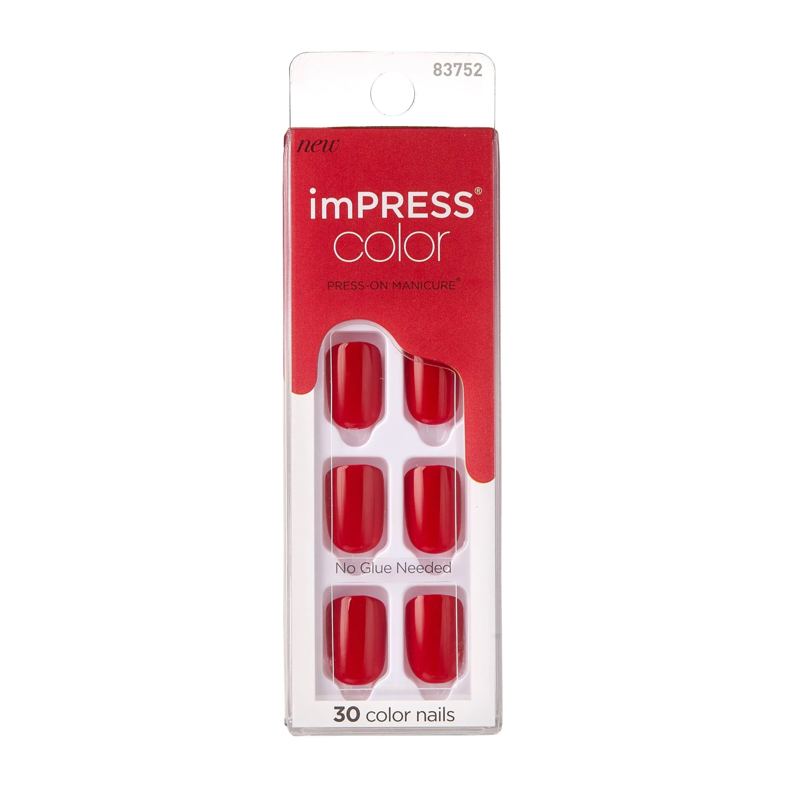 KISS Products Short Square Press-On Manicure Fake Nails - Reddy or Not - 33ct