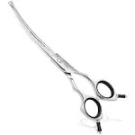 Hashimoto Dog Scissors for Grooming, Curved Dog Grooming Scissors with Safety Round Tips, 6.5 inch, Curved Blade, Light Weight, No Stabbing with Blun