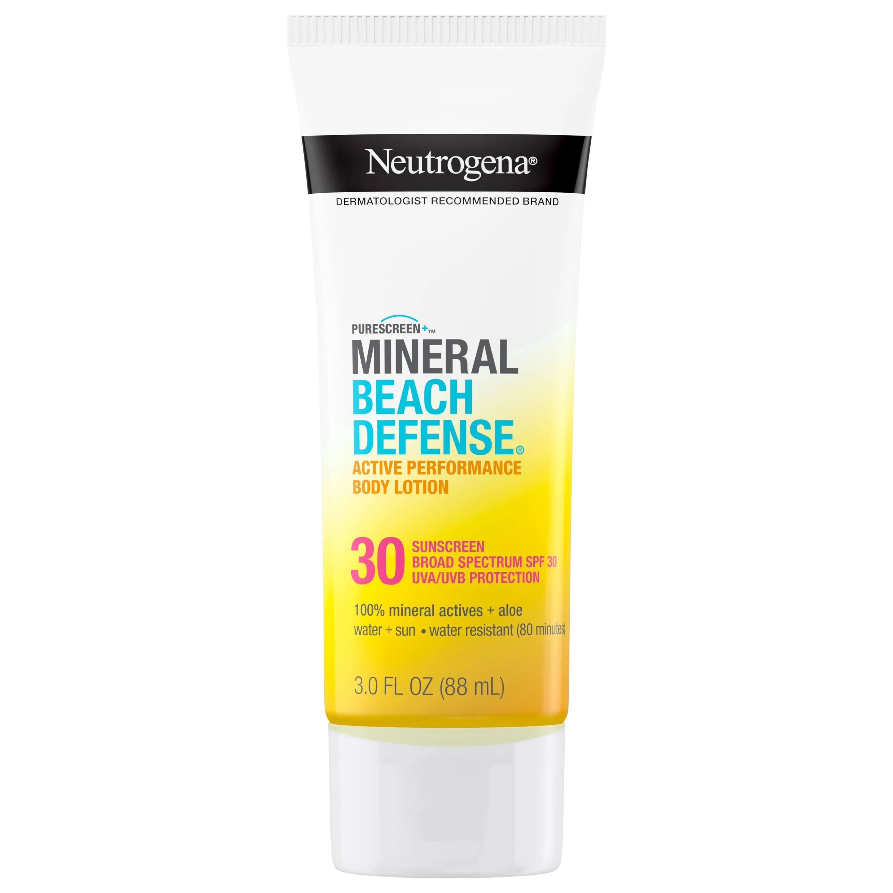 NEW Neutrogena Purescreen SPF 30 Mineral Beach Defense Active Body Lotion 3 oz