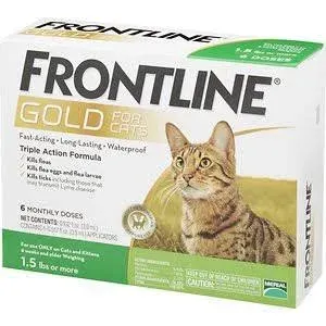 FRONTLINE® Gold for Cats Flea & Tick Treatment (Cats over 1.5 lbs.) 6 Doses