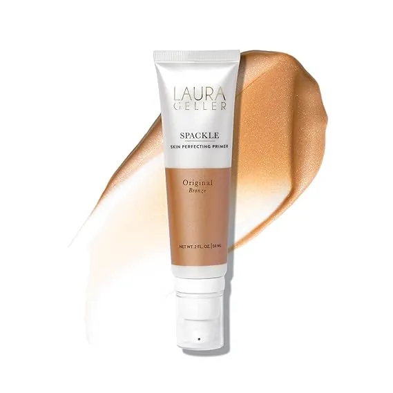 LAURA GELLER Spackle Super-Size - Bronze - 2 Fl Oz - Illuminating Tinted Skin Perfecting Makeup Primer with Hyaluronic Acid - Long-Wear Foundation Face Primer 