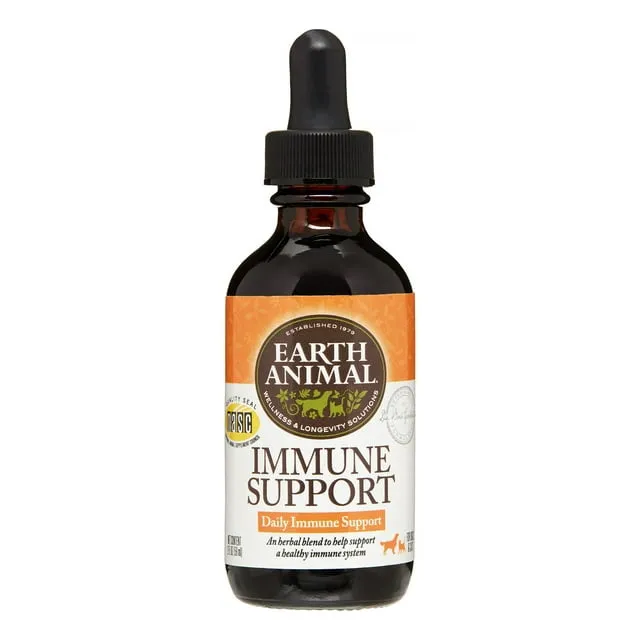 Earth Animal Natural Remedies Immune Support Liquid Homeopathic Immune Supplement for Dogs & Cats, 2-oz bottle