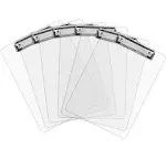 Plastic Clipboards (Set of 6) Transparent Clipboard (Clear) Strong 12.5 x 9 inch , Holds 100 Sheets! Acrylic Clipboards with Low Profile Clip , Bulk