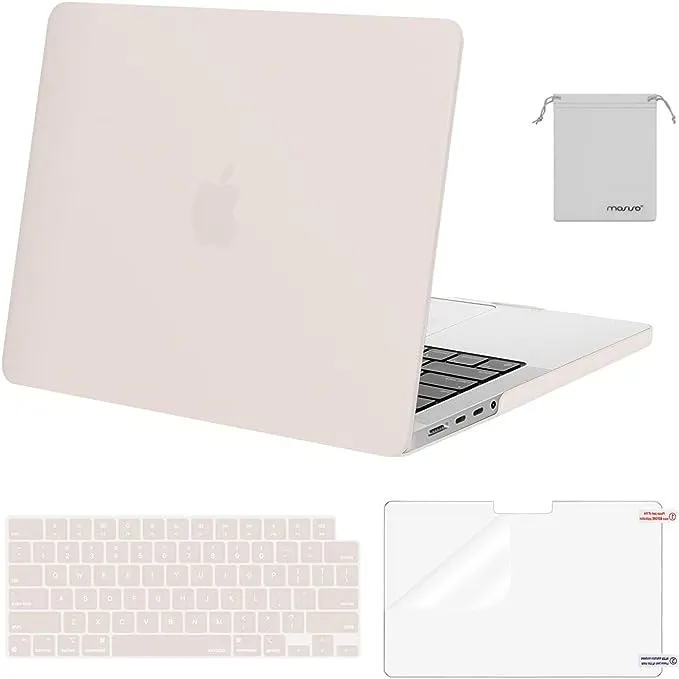 MOSISO Compatible with MacBook Pro 14 inch Case 2024 2023 2022 2021 M4 M3 M2 M1 Pro Max A3112 A3185 A3401 A2918 A2992 A2779 A2442, Plastic Hard Shell&Keyboard Cover&Screen Film&Pouch, Lavender Gray