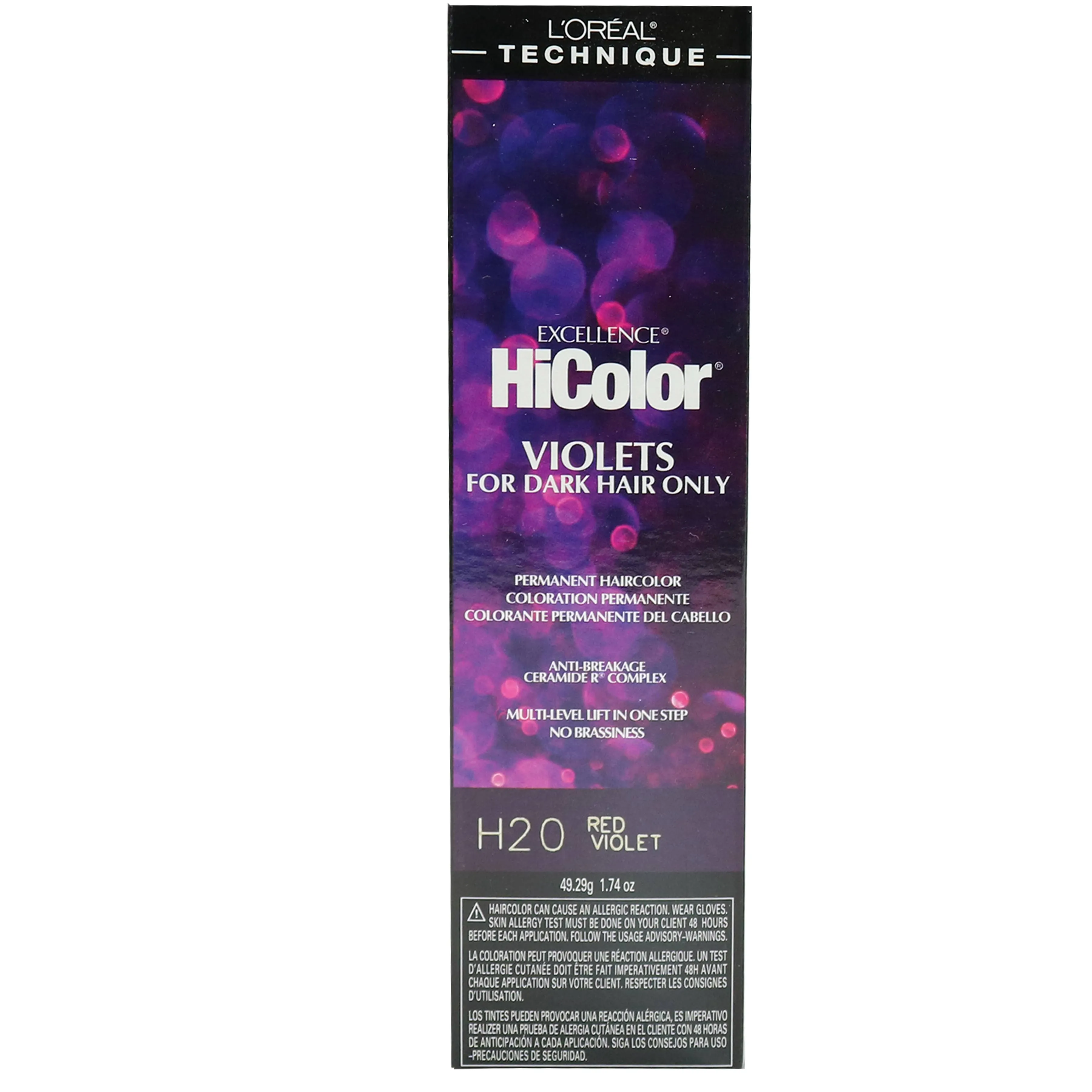 L'Oreal Technique Excellence HiColor Permanent Hair Color, H20 Red Violet - 1.74 ...