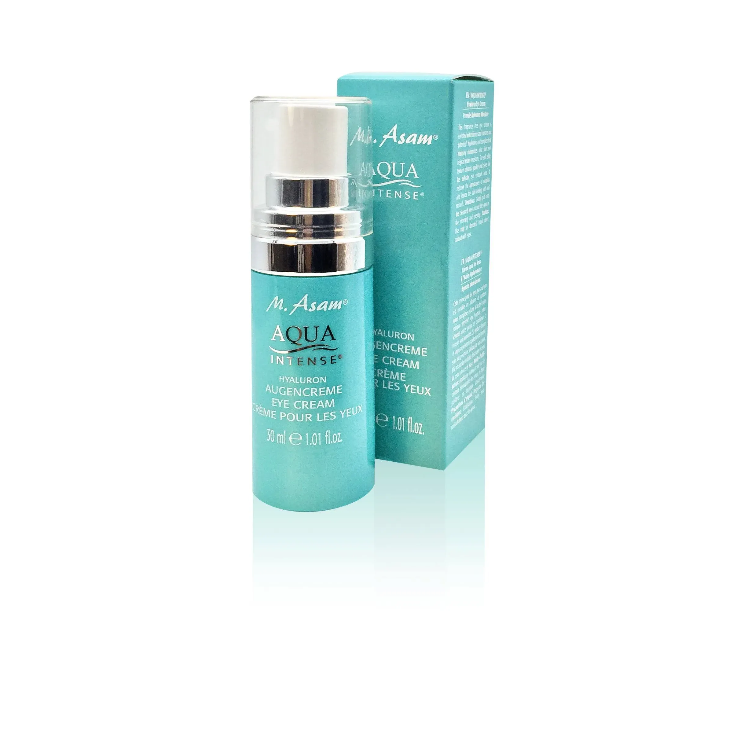 M. Asam AQUA INTENSE Hyaluron Augencreme (30 ml) – parfümfreie Augenpflege für sensible Augen, reduziert feine Linien & polstert Trockenheitsfältchen optisch auf, spendet intensiv Feuchtigkeit, vegan